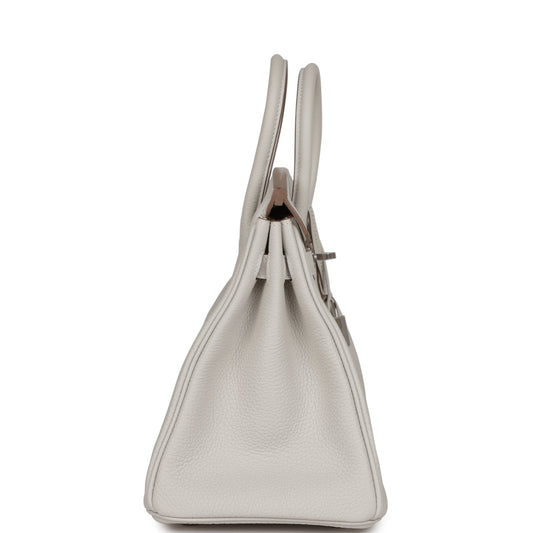 Luxury Hermes Birkin 25 Gris Pale Togo Palladium Hardware