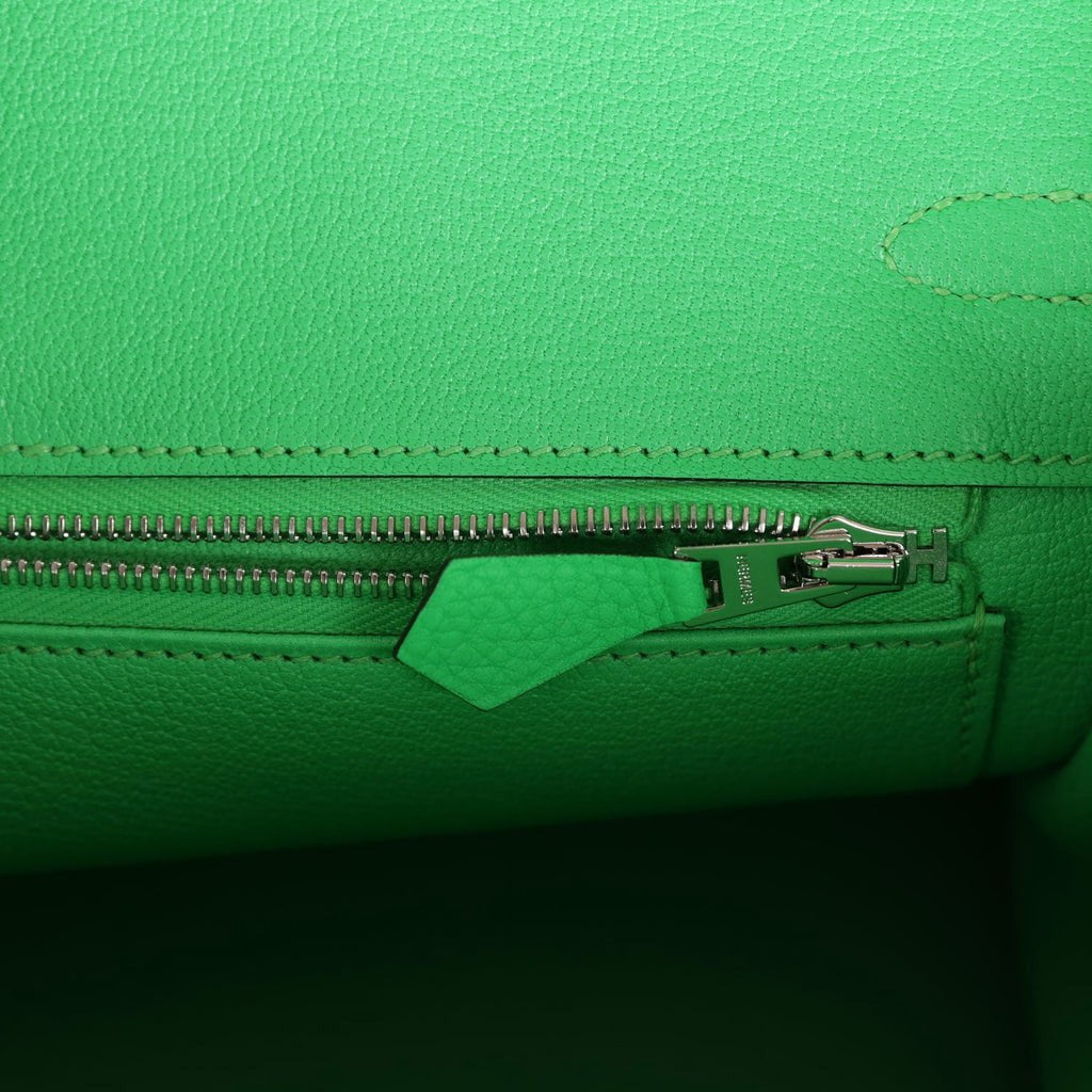 Luxury Hermes Birkin 25 Vert Comics Togo Palladium Hardware