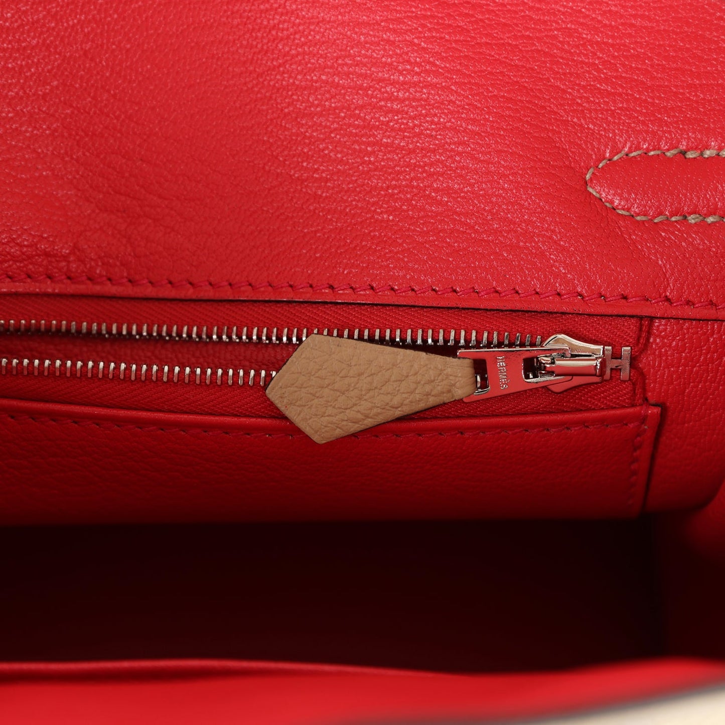 Luxury Hermes Birkin 25 Trench Verso Togo Palladium Hardware