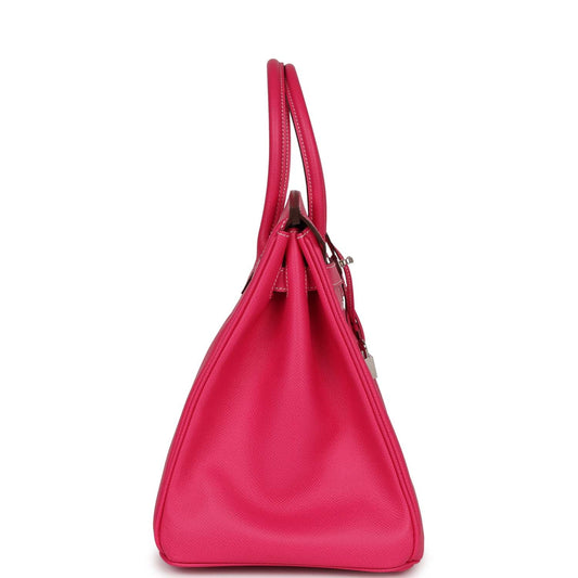 Luxury Hermes Birkin 35 Rose Tyrien Epsom Palladium Hardware