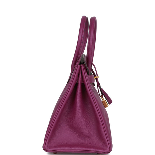 Luxury Hermes Birkin 30 Anemone Epsom Gold Hardware