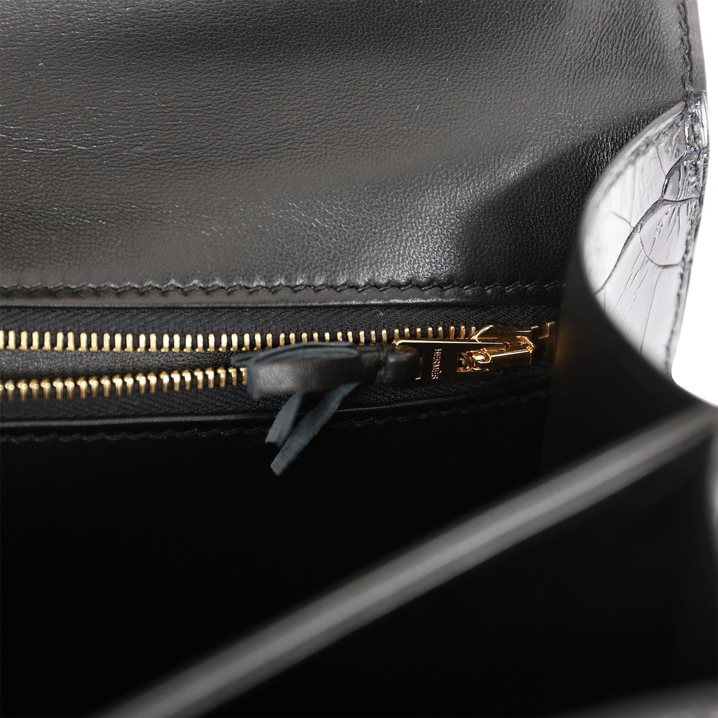Luxury Hermes Constance 24 Black Shiny Alligator Rose Gold Hardware