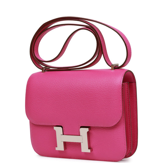 Luxury Hermes Constance 18 Magnolia Evercolor Palladium Hardware