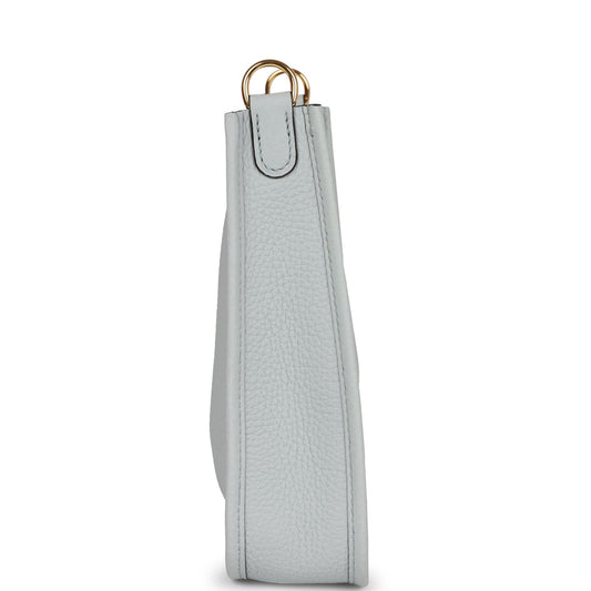 Luxury Hermes Evelyne TPM Bleu Pale Clemence Gold Hardware