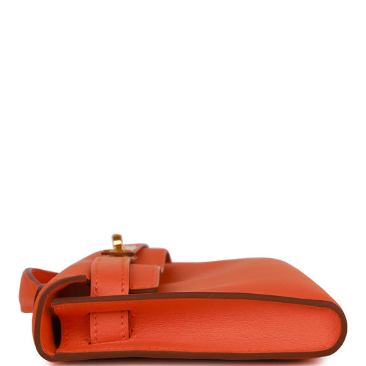 Luxury Hermes Kelly Cut Orange Swift Gold Hardware