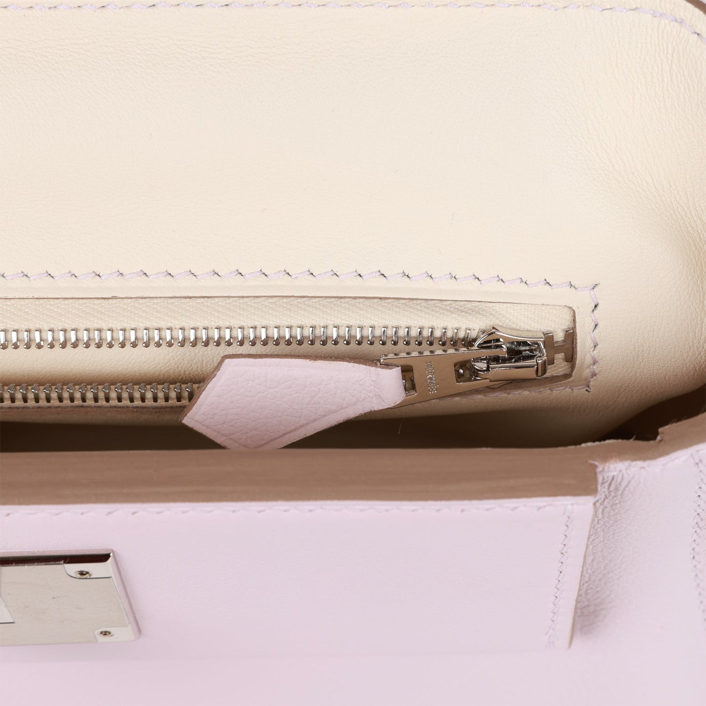 Luxury Hermes Mini 24/24 Bag Mauve Pale Verso Evercolor and Swift Palladium Hardware