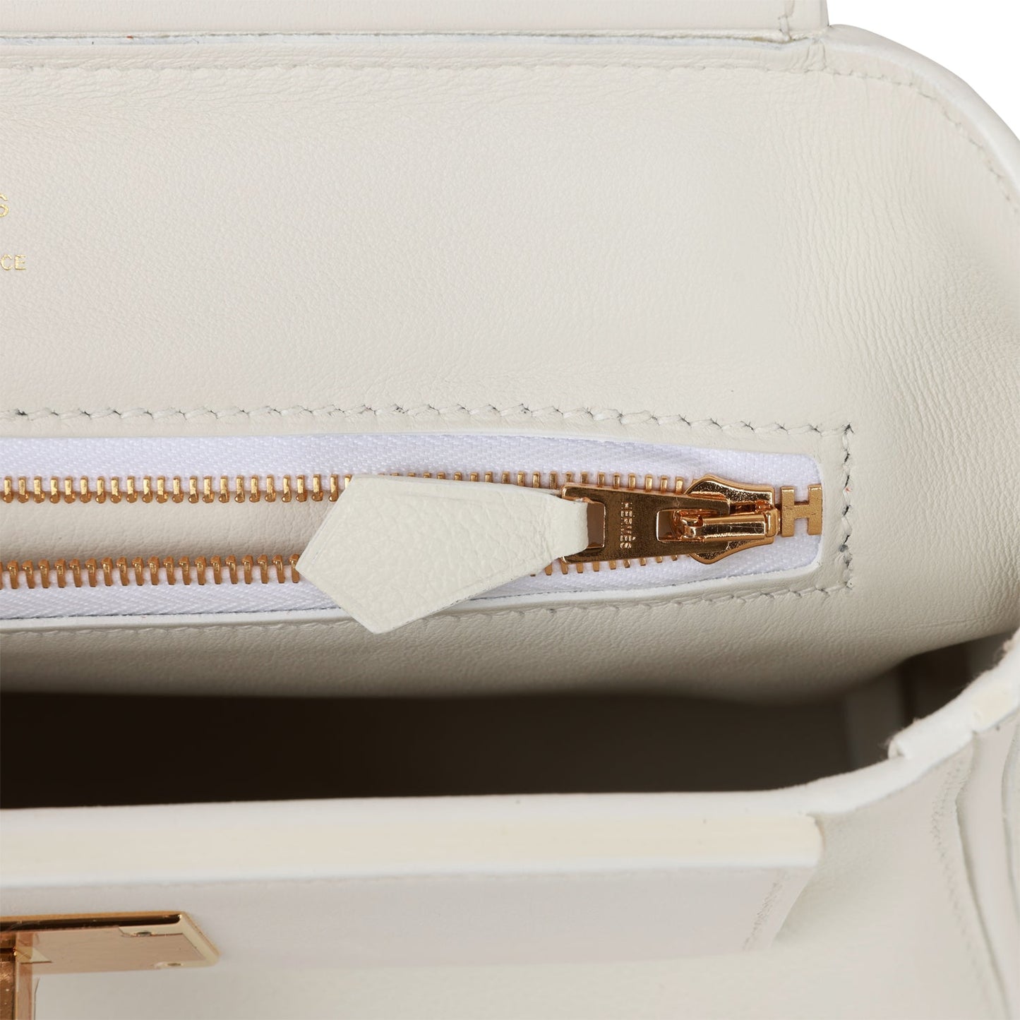 Luxury Hermes Mini 24/24 Bag White Evercolor and Swift Gold Hardware