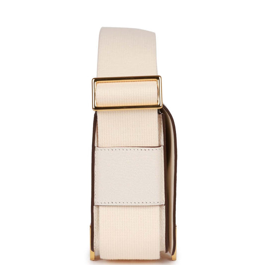 Luxury Hermes Geta Bag Nata Chevre Gold Hardware
