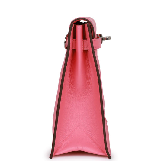 Luxury Hermes Kelly Danse Rose Azalee Swfit Palladium Hardware