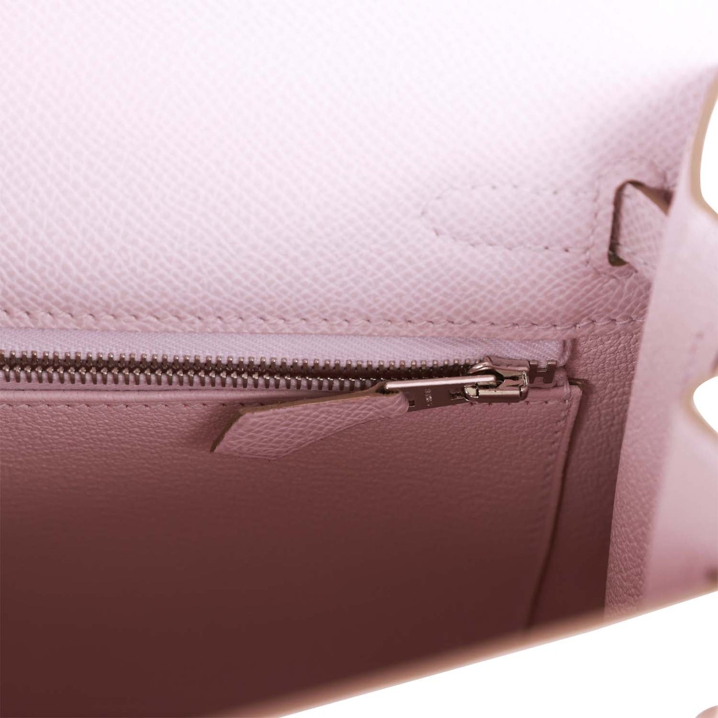 Luxury Hermes Kelly Sellier 25 Mauve Pale Epsom Palladium Hardware