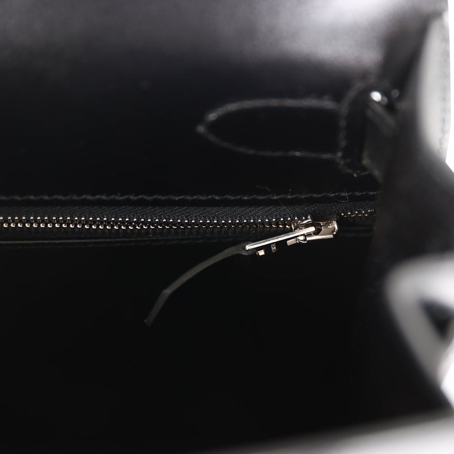 Luxury Hermes Kelly Sellier 28 Black Box Palladium Hardware