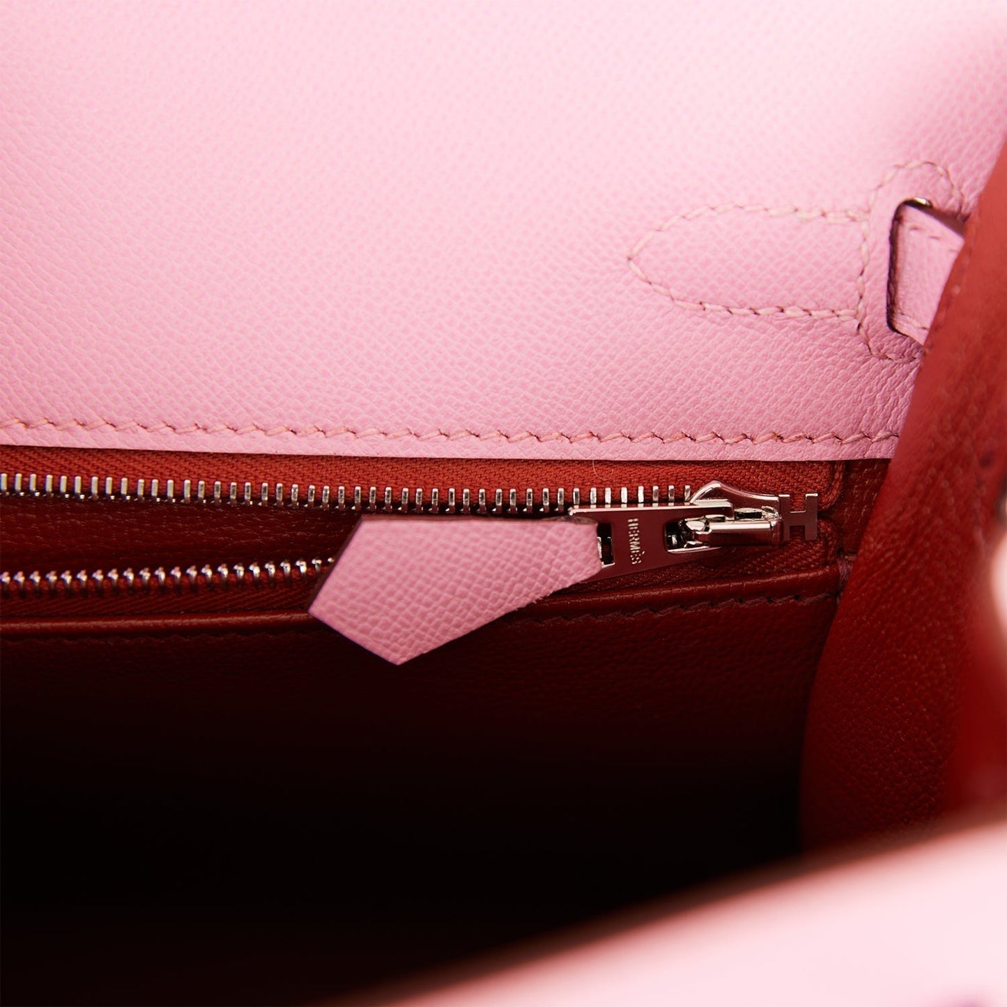 Luxury Hermes Kelly Sellier 25 Pink Verso Madame Palladium Hardware