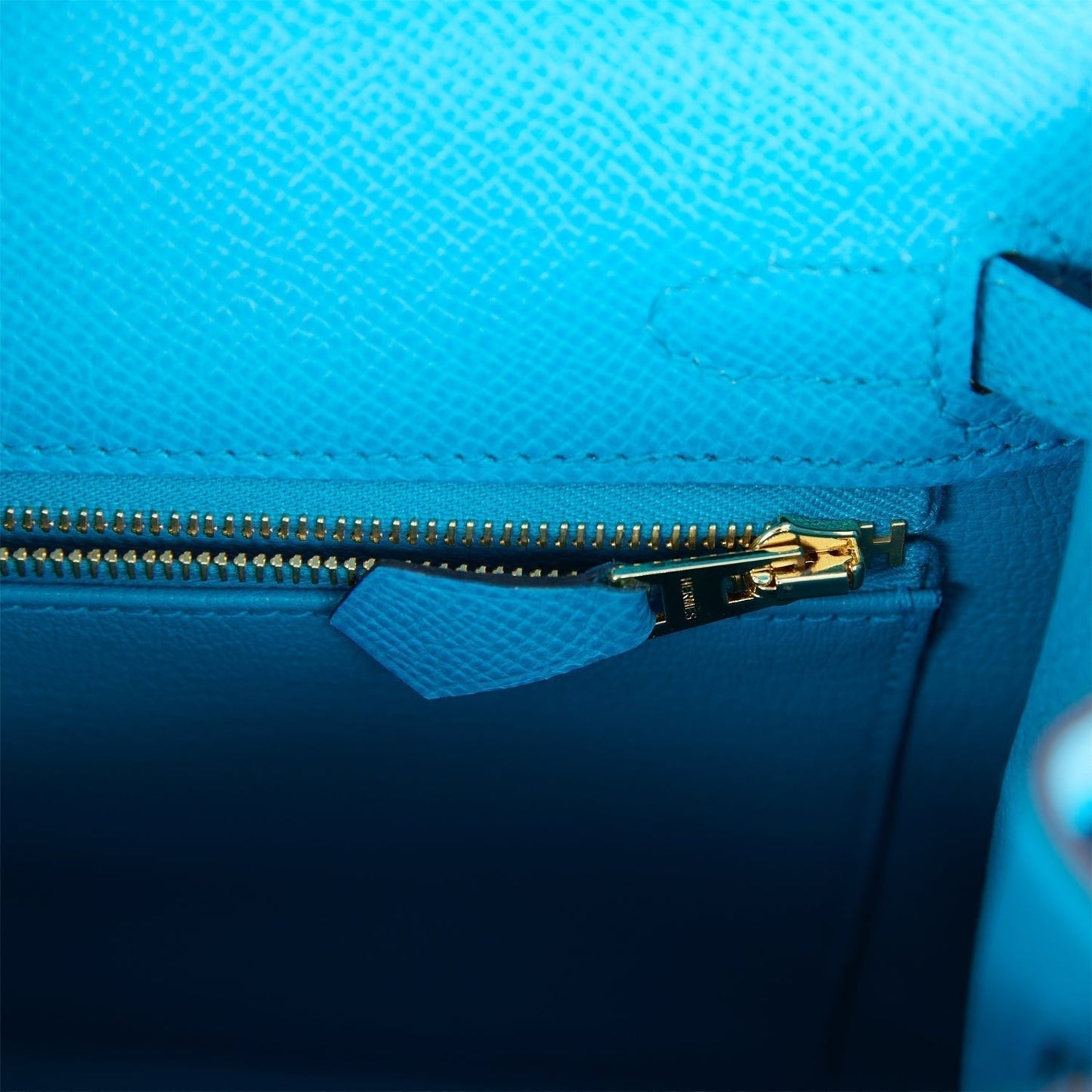 Luxury Hermes Kelly Sellier 25 Bleu Frida Epsom Gold Hardware