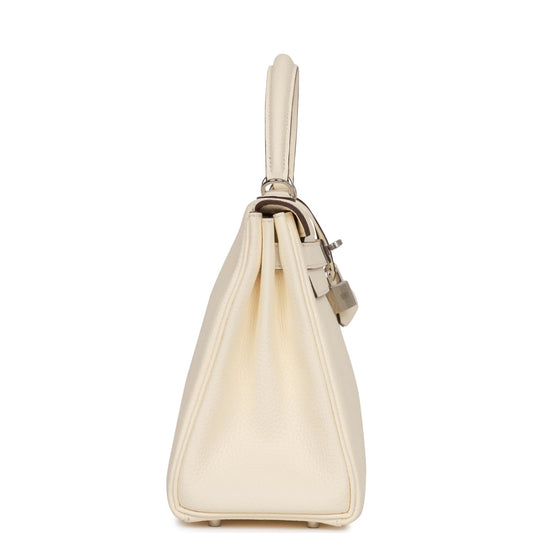 Luxury Hermes Kelly Retourne 28 Nata Clemence Palladium Hardware