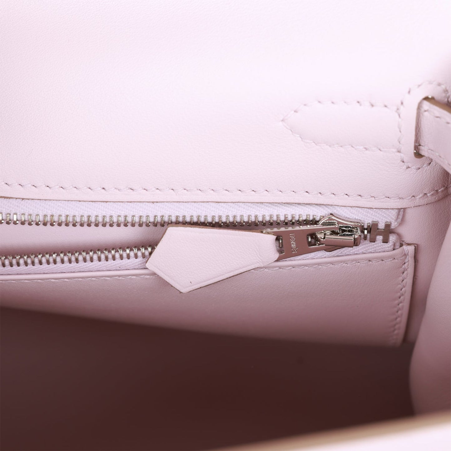 Luxury Hermes Kelly Retourne 25 Mauve Pale Swift Palladium Hardware