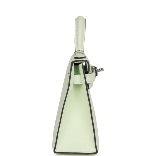 Luxury Hermes Kelly Sellier 20 Vert Fizz Epsom Palladium Hardware