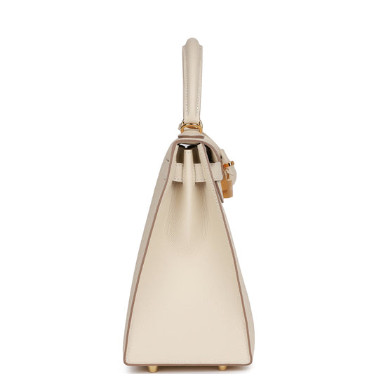 Luxury Hermes Craie Epsom Sellier Kelly 28 Gold Hardware