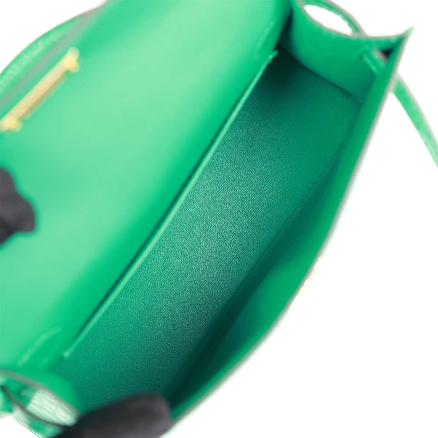 Luxury Hermes Kelly Sellier 20 Vert Jade Shiny Alligator Gold Hardware
