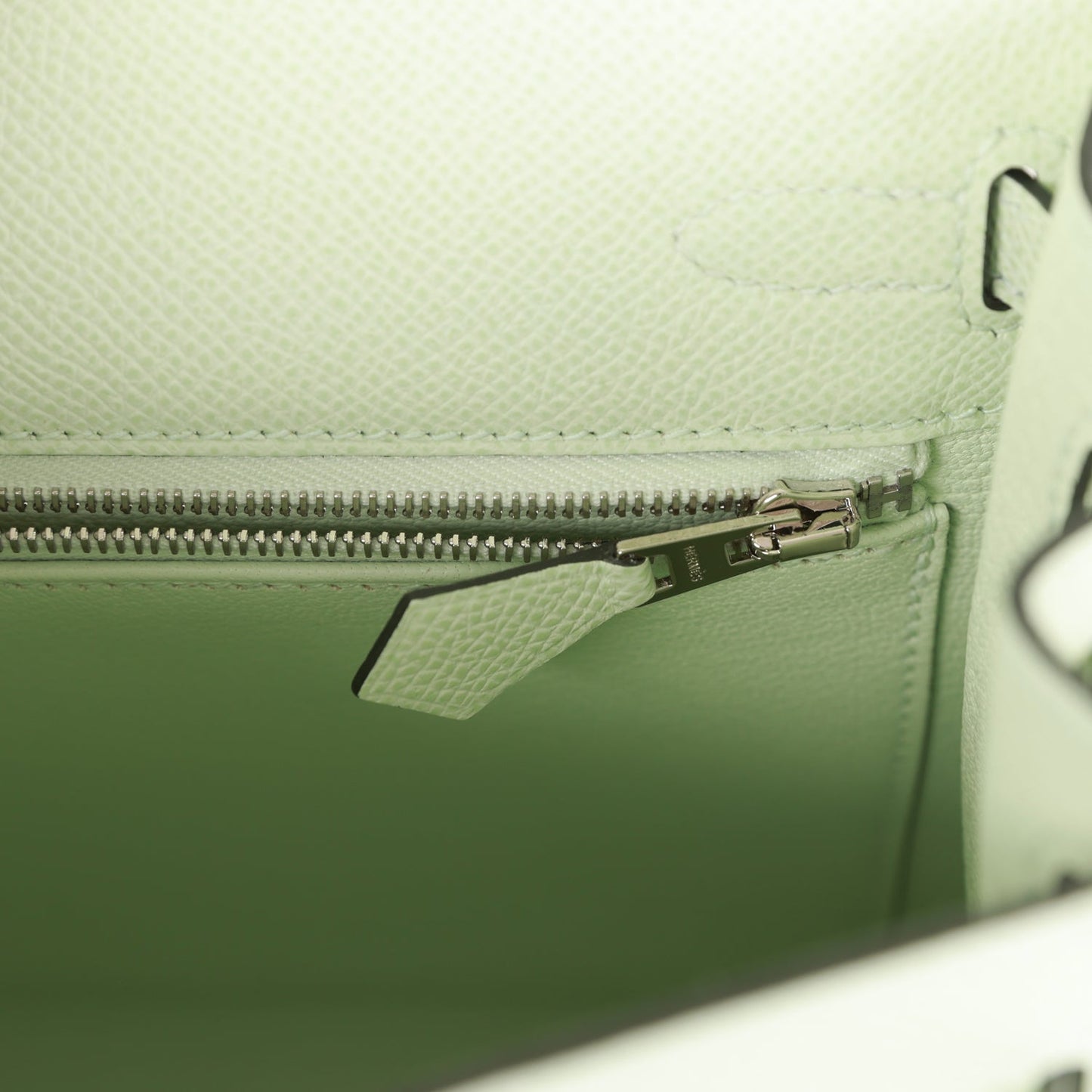Luxury Hermes Kelly Sellier 25 Vert Fizz Epsom Palladium Hardware