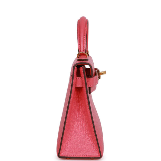 Top Quality Luxury Hermes Kelly Sellier 20 Rose Lipstick Chèvre Gold Hardware