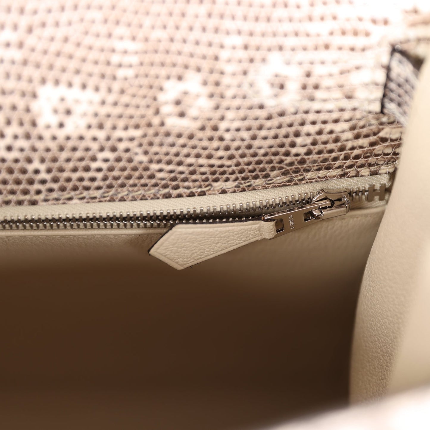 Luxury Hermes Kelly Sellier 28 Ombre Veranus Salvator Lizard Palladium Hardware