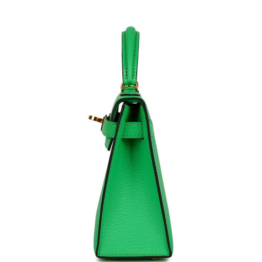 Luxury Hermes Kelly Sellier 20 Vert Comics Chevre Gold Hardware