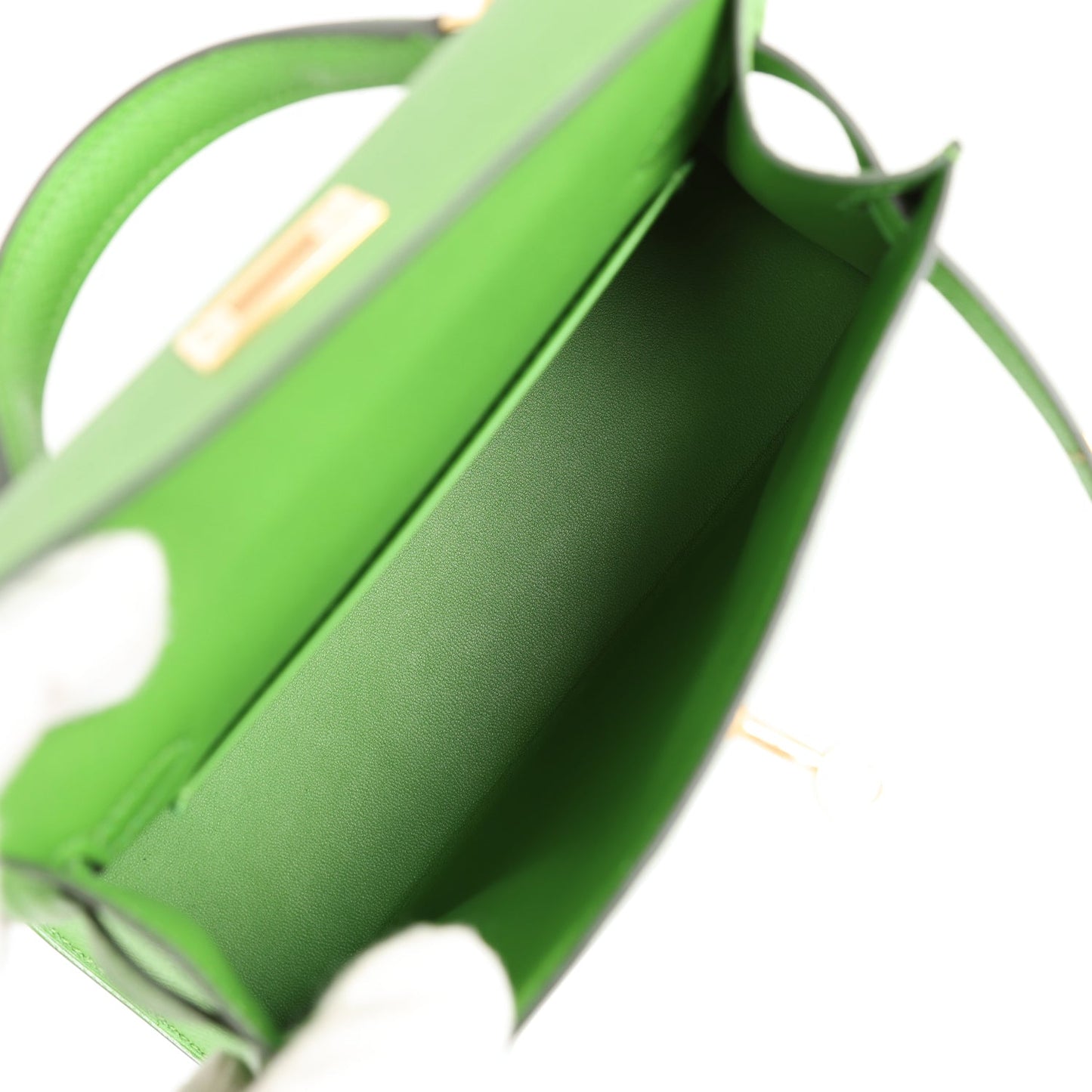 Luxury Hermes Kelly Sellier 20 Vert Yucca Epsom Gold Hardware