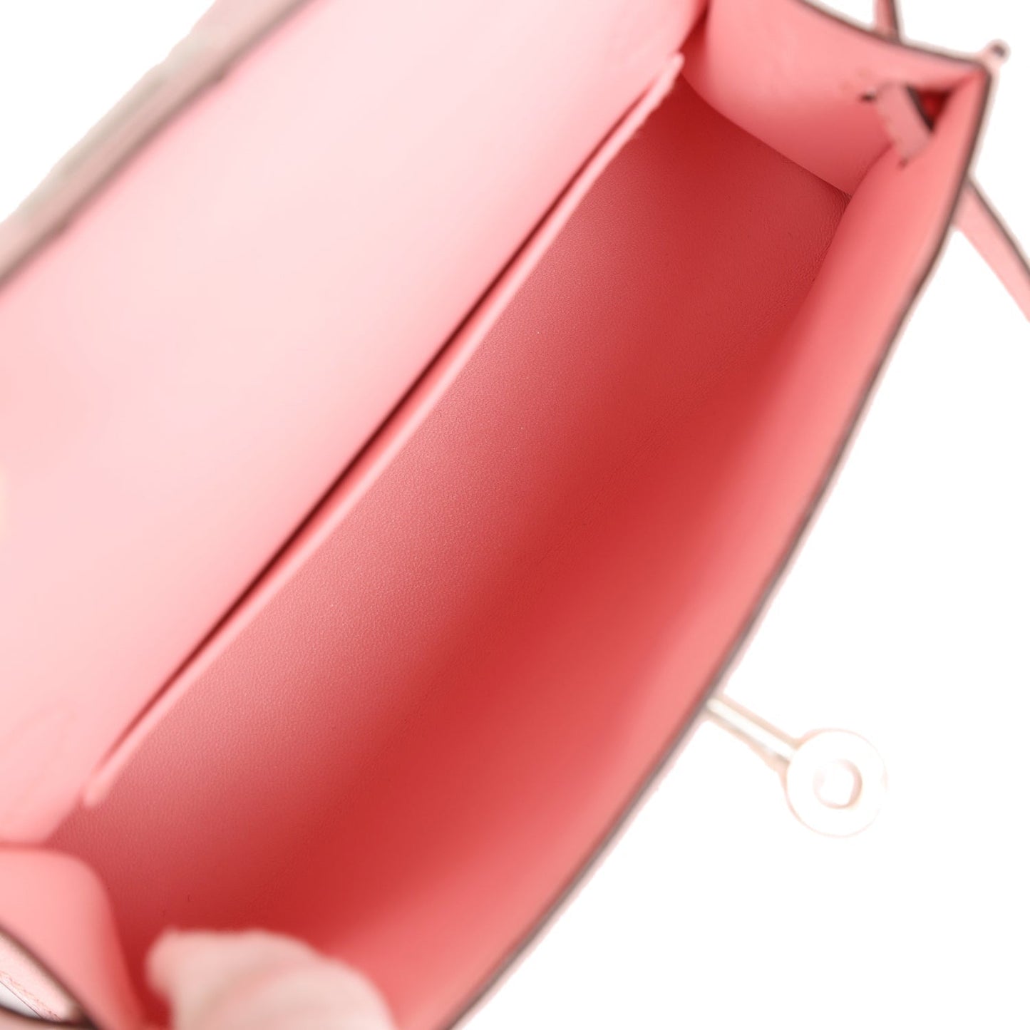 Luxury Hermes Kelly Sellier 20 Rose Sakura Chevre Palladium Hardware