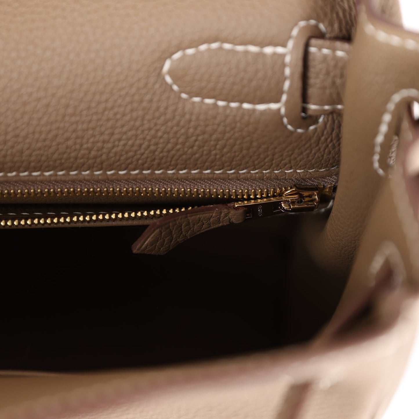 Luxury Hermes Kelly Retourne 28 Etoupe Togo Gold Hardware