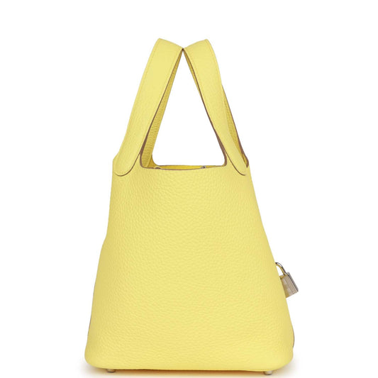 Luxury Hermes Picotin 18 Limoncello Clemence Palladium Hardware