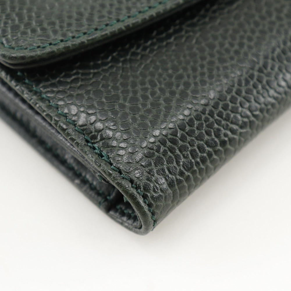 Chanel Caviar Bifold Wallet Leather Short Wallet A13496 in New Condition