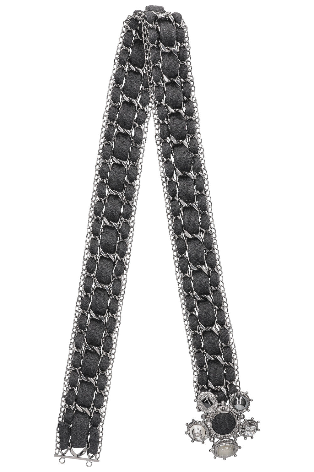 CHANEL Cross Chain Belt 05A Black