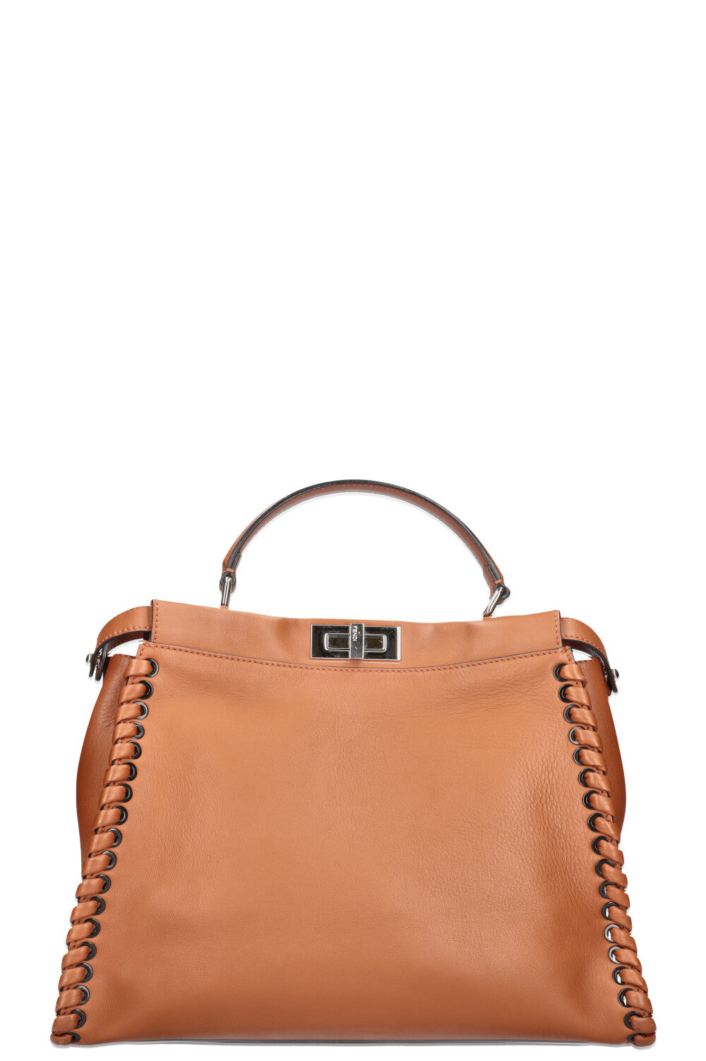 Luxury Fendi Peekaboo Large Woven Brown