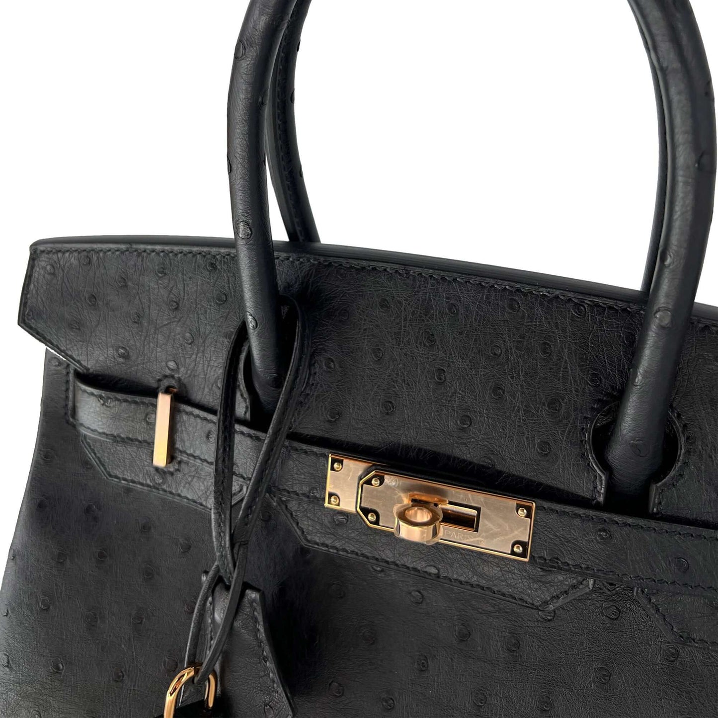 Top Quality Luxury Hermes Birkin Noir Designer Bag B30 RGHW