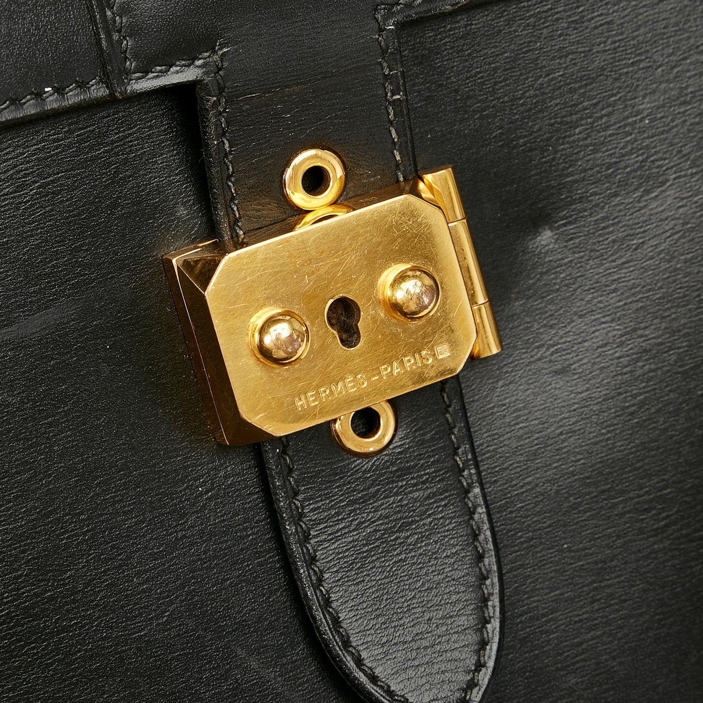 Luxury Hermes Box Calf Sac a Depeches 38 (SHG-23148)