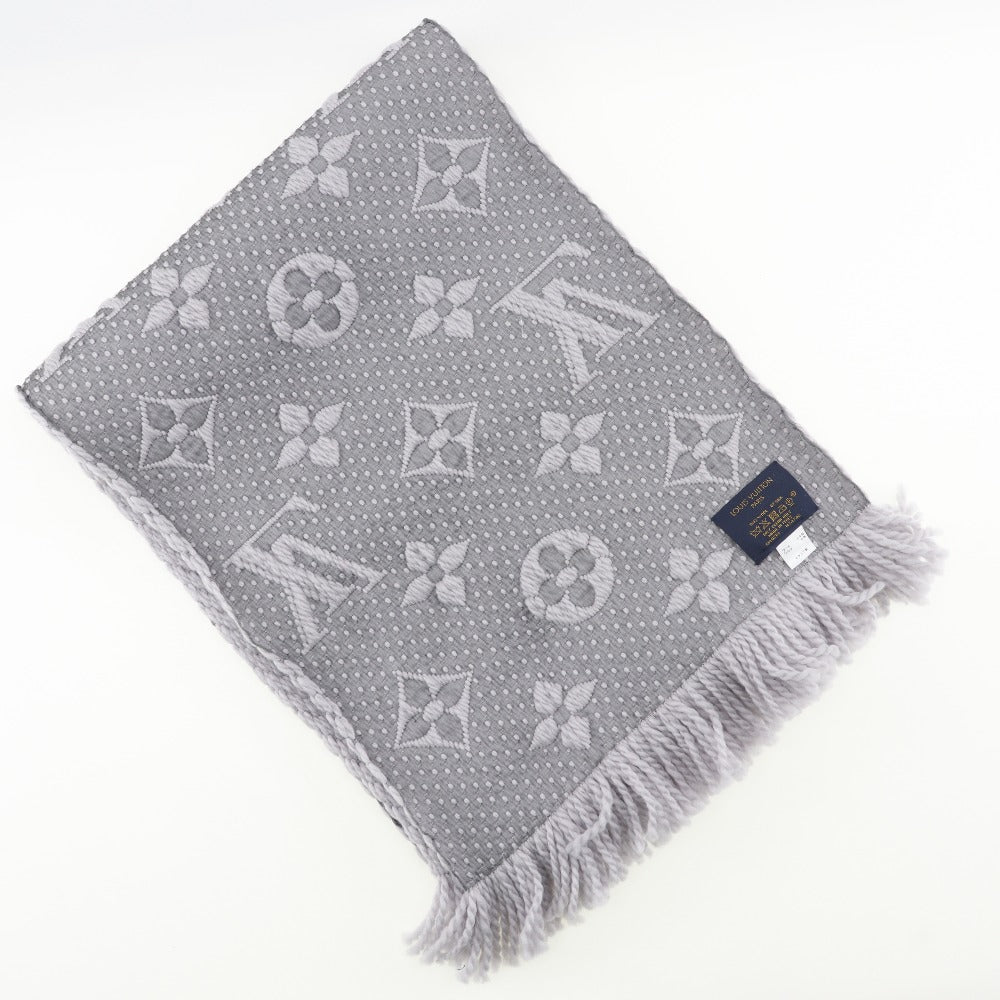 LOUIS VUITTON Scarf Wool silk gray Esharp Logomania Women()