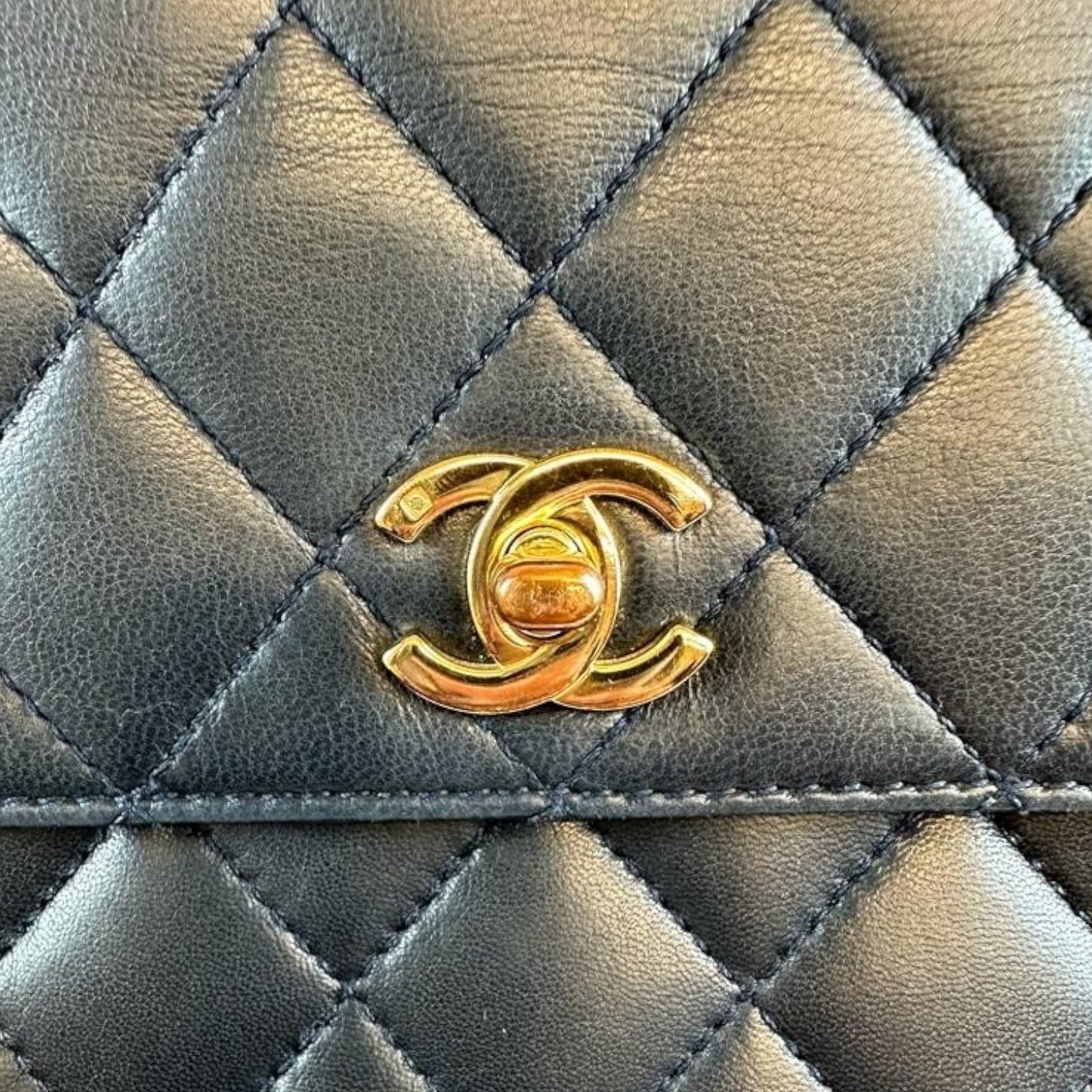 Luxury Chanel Kelly Small Navy Lambskin Gold