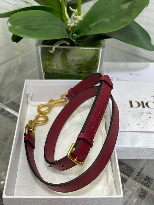 Luxury DiorSaddle Bag 25cm Dark Red Grained Calfskin