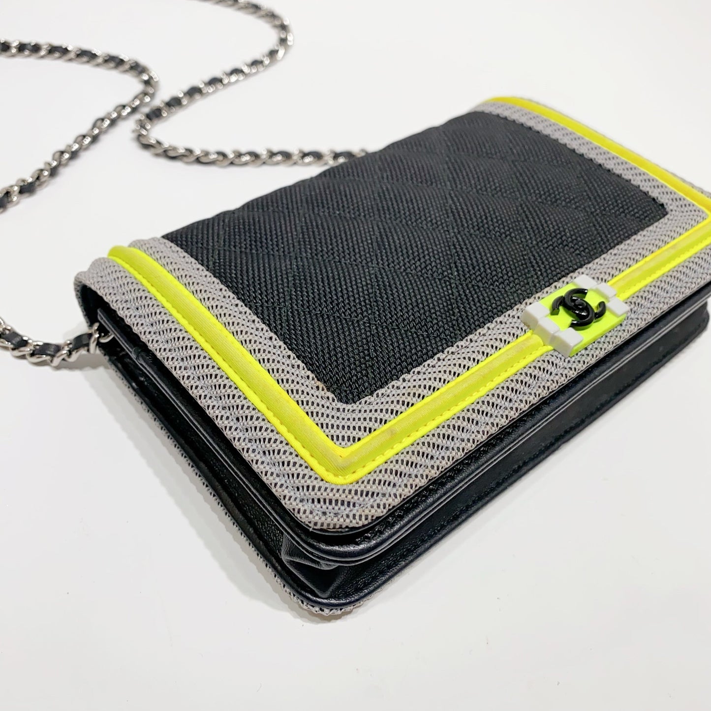 No.4145-Chanel Fabric Boy Wallet On Chain