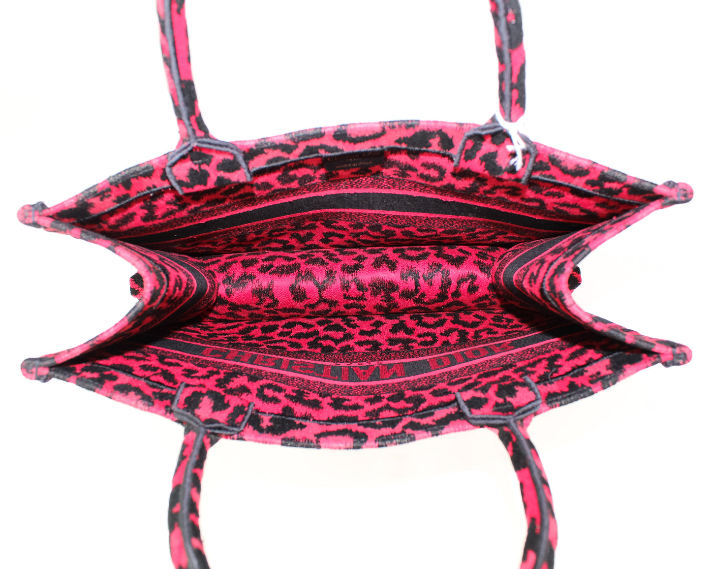 Dior Small Book Tote in Red Multicolor Mizza Embroidery
