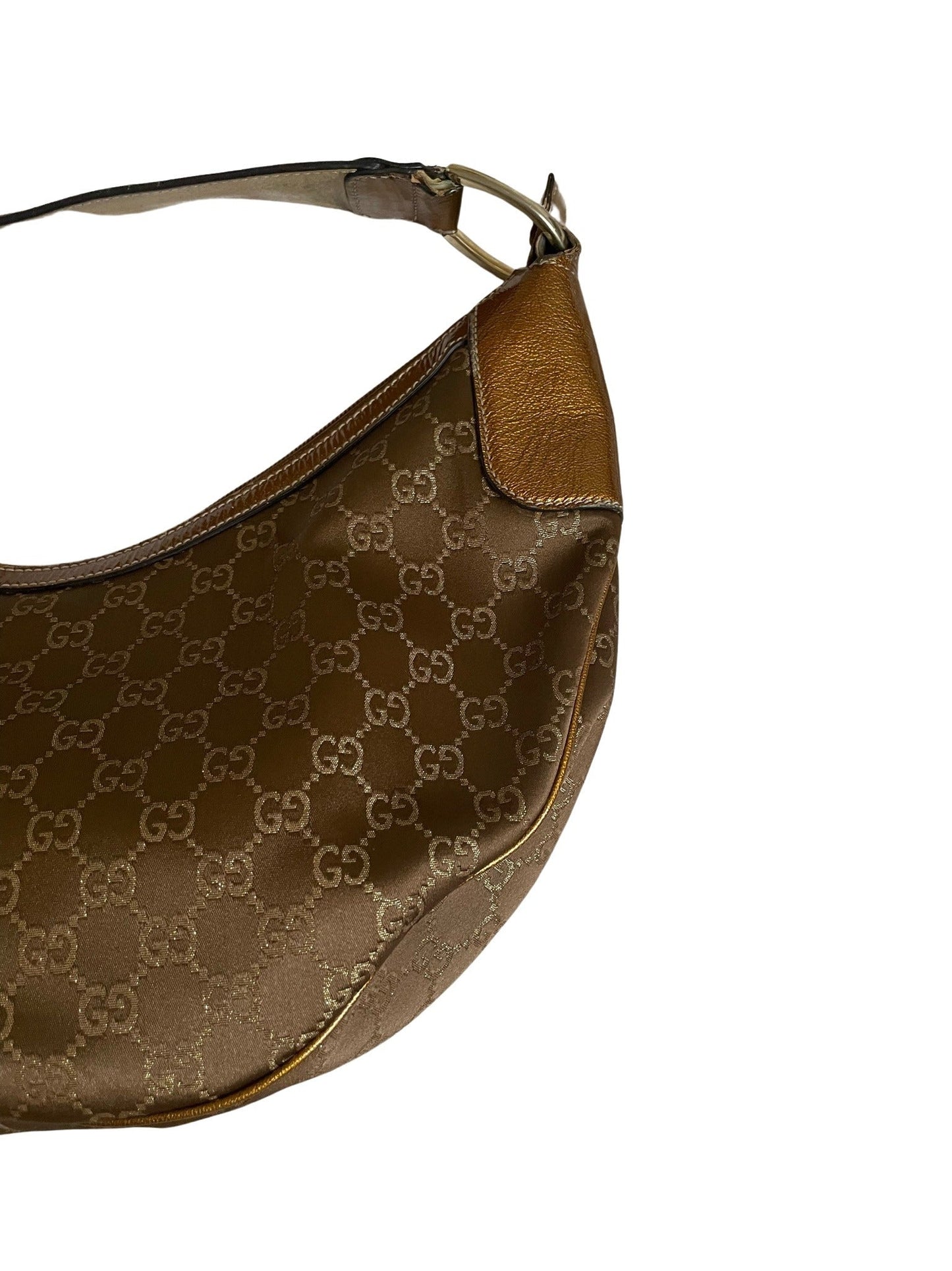 Luxury Gucci GG Dark Brown Jacquard & Patent Leather Handbag