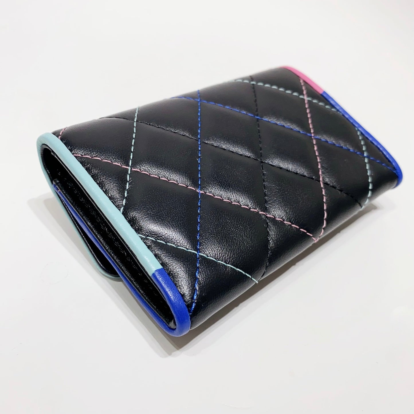 No.4217-Chanel Rainbow Piping Flap Card Holder
