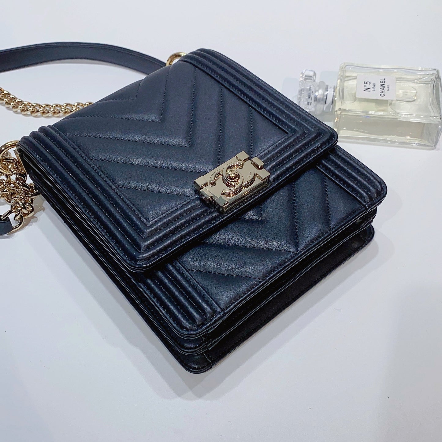 No.3708-Chanel Calfskin Small New Boy
