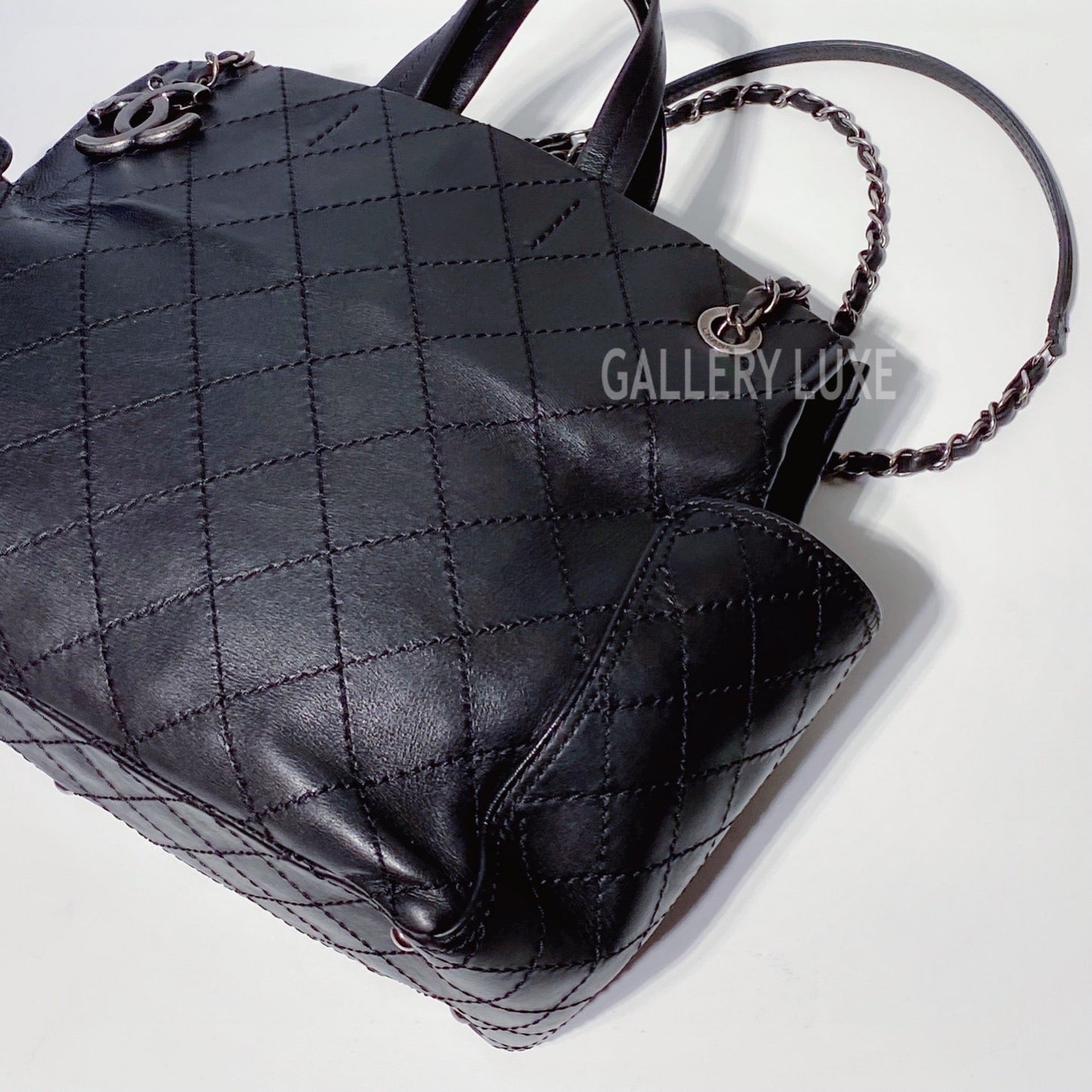 No.3370-Chanel Calfskin CC Pocket Tote Bag