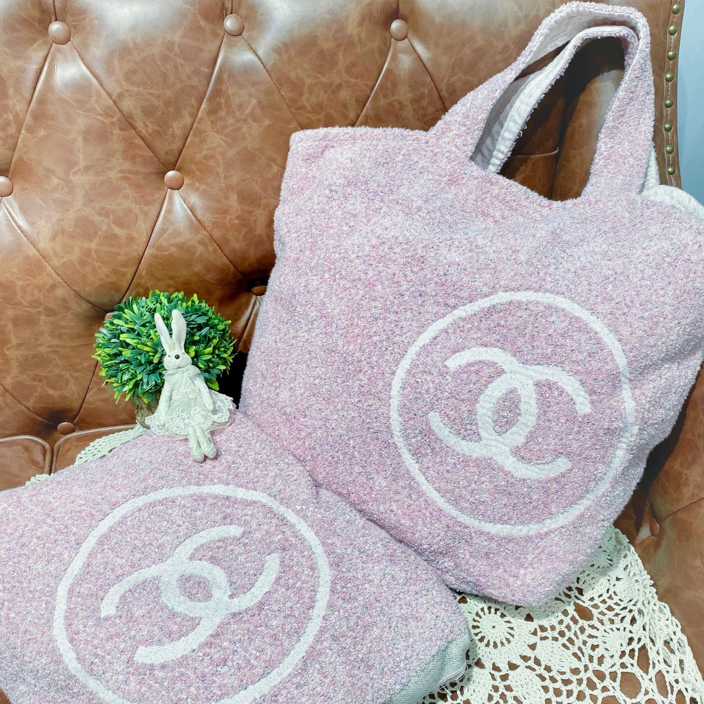 No.3211-Chanel Cotton Beach Tote Bag