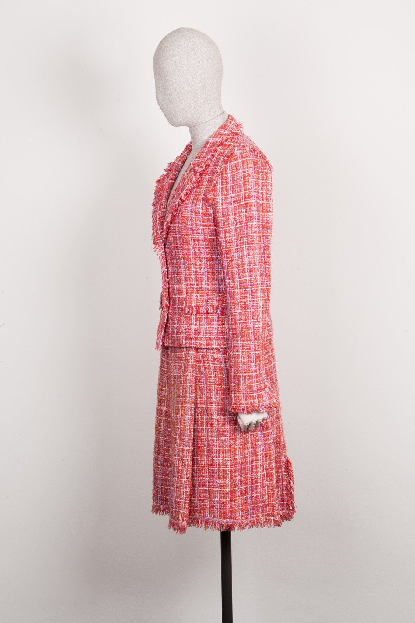 CHANEL Tweed Jacket Red