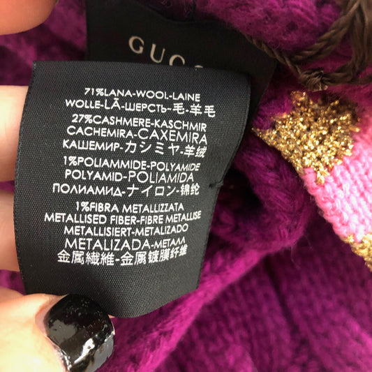 Luxury Gucci Trending 2025 Cable Knit Scarf in Purple