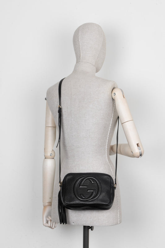 Luxury Gucci Trending 2025 Soho Disco Crossbody Bag Leather Black