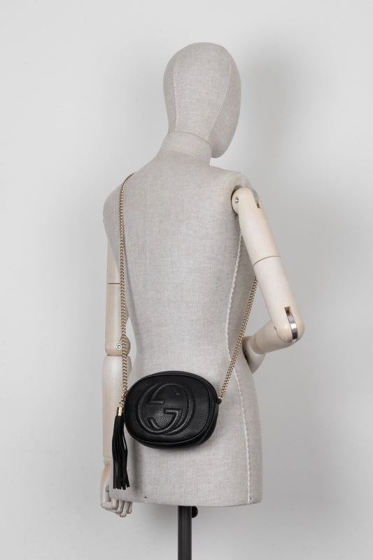 Luxury Gucci Trending 2025 Disco Round Tassel Crossbody Bag Black