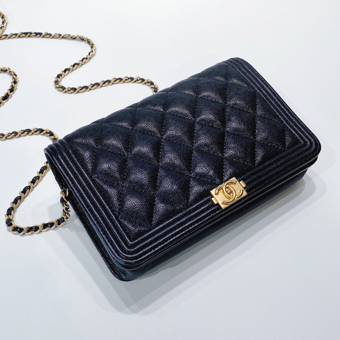 No.3668-Chanel Caviar Boy Wallet On Chain